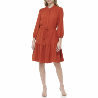 Tommy Hilfiger Women's 'Aero Crepe De Chine Tiered' 3/4 Sleeved Dress