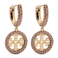 Tory Burch Women's 'Miller Crystal-Embellished Hoop' Earrings