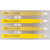 Brushworks 'HD Combination' Tweezer Set - Gold
