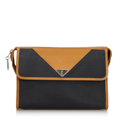 Yves Saint Laurent Woven Flap Clutch Bag