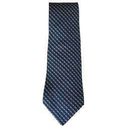 Hermès Cravate verte et bleue