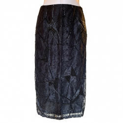 Matthew Williamson Runway Beaded Lace Knielanger Rock mit Perlenschnürung