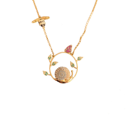 Swarovski Lange Halskette Noisette Schnecke und Schmetterling