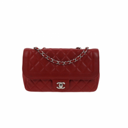 Chanel Timeless Flap bag red lambskin leather