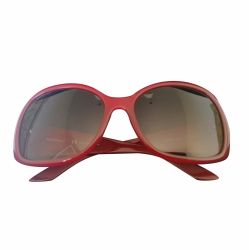 Salvatore Ferragamo Große rote Sonnenbrille