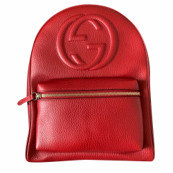 Gucci Red Soho Disco Leather Chain Backpack
