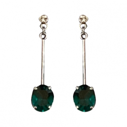 Swarovski emerald long earrings