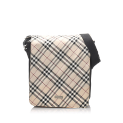 Burberry B Burberry Brown Beige with Multi Canvas Fabric Nova Check Crossbody Bag United Kingdom