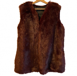 Karl Lagerfeld fur vest with a leather belt