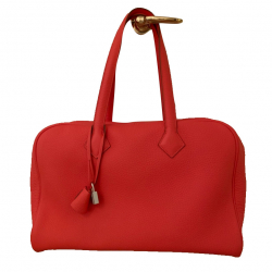 Hermès Victoria II 35 rose Jaipur taurillon clémence