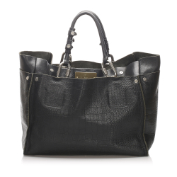 バッグ Chloe Cyndi Embossed Leather Tote Bag B Chloe Black Calf Leather Cyndi Embossed Tote Bag France - Chloé