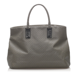 Bottega Veneta B Bottega Veneta Gray Coated Canvas Fabric Marco Polo Tote Bag Italy