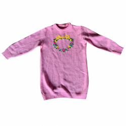 Les Copains Handgestricktes und besticktes Pullover-Kleid