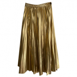 Max&Co. Golden lamé plissé midi skirt