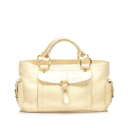 Celine B Celine White Calf Leather Boogie Handbag France