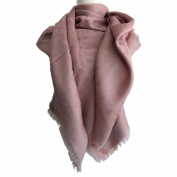 Louis Vuitton Foulard à monogramme en soie cachemire Mélange de poussière de rose