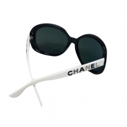 Black and White Frame Stands Rare Sunglasses - Chanel