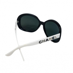 Chanel Schwarz und weiß Frame steht selten 5138 C1069/3f Sonnenbrille