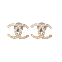 Chanel CC Silver Earrings