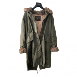 Woolrich Parka grün, Futter und Fell komplett herausnehmbar