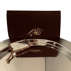Lanvin Silk Twill Clutch, Brass Bird Clasp, W/ Interior Pocket Mirror
