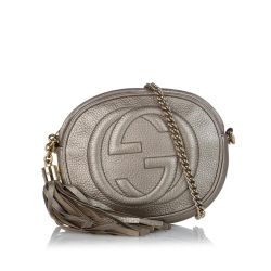 B Gucci Silver Calf Leather Mini Soho Disco Crossbody Bag Italy Gucci  MyPrivateDressing - Main Image