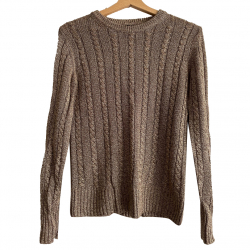 Massimo Dutti Twisted sweater in shiny beige