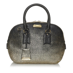 Burberry B Burberry Black with Gold Calf Leather Orchard Ombre Satchel United Kingdom