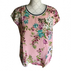 Marc Cain Seidenbluse mit rosa Blumen