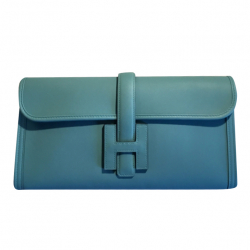 Hermès Jige light blue calf clutch Swift 29