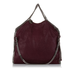 Stella McCartney AB Stella McCartney Sac à main à rabat en tissu de coton rouge bordeaux Falabella Shaggy Deer Italie