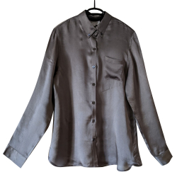 Eric Bompard Bronze-gray silk blouse