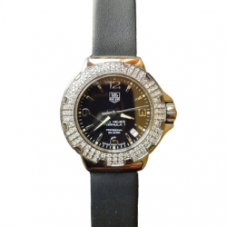 Tag Heuer Formula 1 Diamonds Ladies Quartz Watch Leather Strap with Diamond Set Bezel