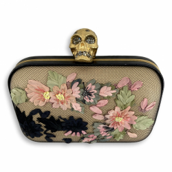 Alexander McQueen skull floral pouch