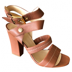 Navyboot Camel leather heeled sandals