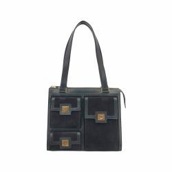 Salvatore Ferragamo Ferragamo vintage small black shoulder bag in suede and leather