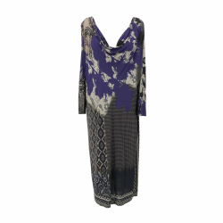 Etro dress in purple geometric print with long sleeves