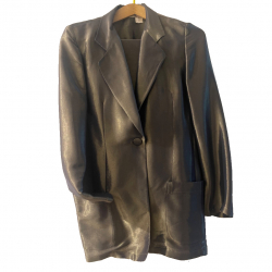 Krizia gold lamé Silk blend two piece suit, Made in Italy