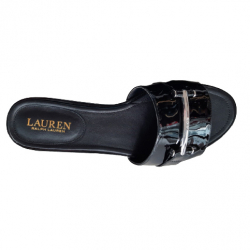 LAUREN Ralph Lauren Black patent leather mules