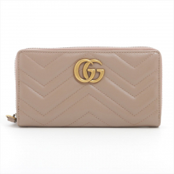 Gucci GG Marmont Continental Leather Pink Wallet