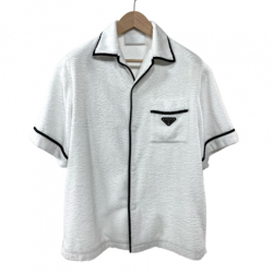 Prada White Terry Cloth Bowling Shirt