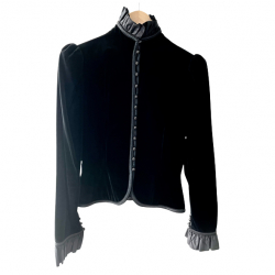 Yves Saint Laurent Vintage-Jacke mit Gürtel aus Samt am linken Ufer