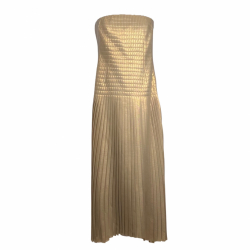 Akris evening dress in metallic gold silk blend