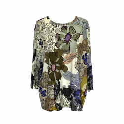 Etro top in green viscose with flower print