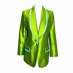 Dolce & Gabbana blazer in green and blue silk