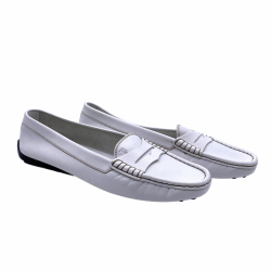 Tod's mocassins in white leather