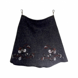 Miu Miu mini skirt in grey pleated wool