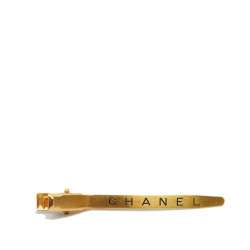 Chanel B Chanel Gold Gold Plated Metal Vintage Logo Hair Clip France