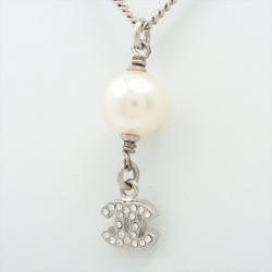 Chanel Coco Short Necklace CC Faux Pearl & Strass