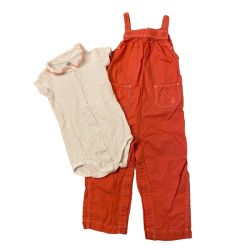 Petit Bateau Short-sleeved overalls and bodysuit set